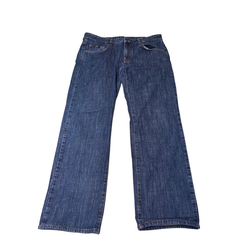 Hugo Boss Kansas Regular Fit Jeans Dark Wash Straight Leg Mens 36x30